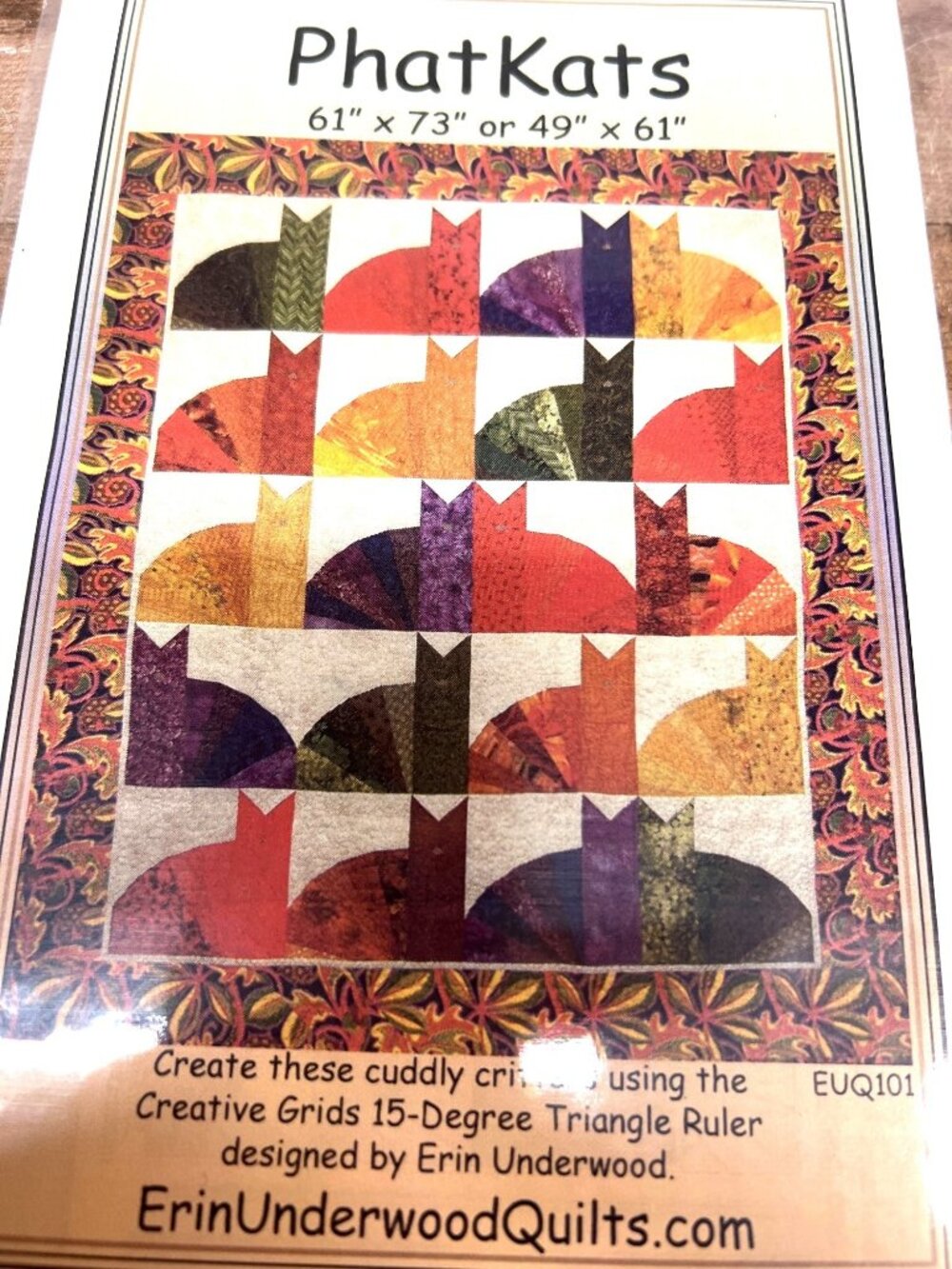 PhatKats Quilt Pattern By Erin Underwood - Two Sizes: 61" x 73" Or 49" x 61"